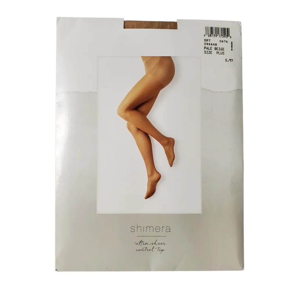 Shimera Sheer Tights Women's Size Plus Black Beige - 4 Pair